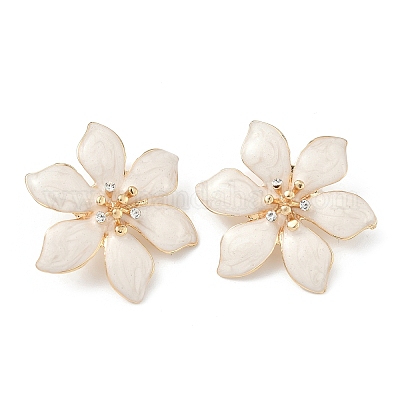 Серьги сплава горный хрусталь EJEW-P310-02G-01-1