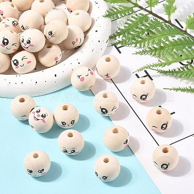 50 шт. 7-х цветные бусины из дерева схима WOOD-YW0001-53-1