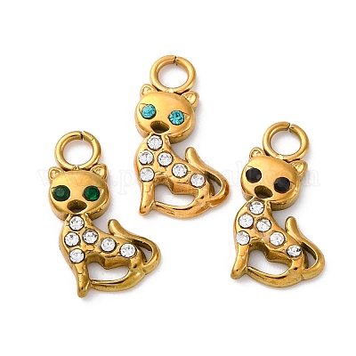 Подвески из нержавеющей стали 304 со стразами STAS-I331-09G-1