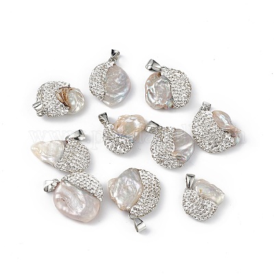 Подвески из натурального барочного жемчуга кеши ZIRC-K089-17W-1