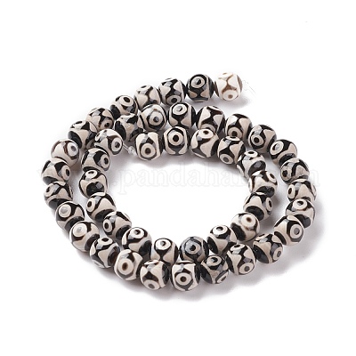 Бусины из натурального тибетского агата дзи с 3 глазом G-F354-07-1