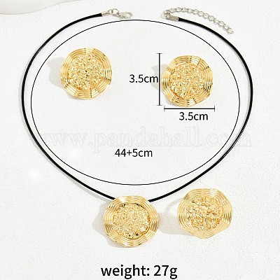 Комплекты из ожерелий с подвесками из железа и вощеного шнура FS-WGBEB79-01-1