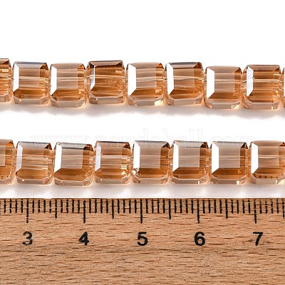 Стеклянные бусины с гальваническим покрытием  EGLA-H108-01A-PL04-1