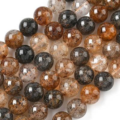 Нити натуральных алмазных бусин херкимер G-Z115-C01-12mm-1