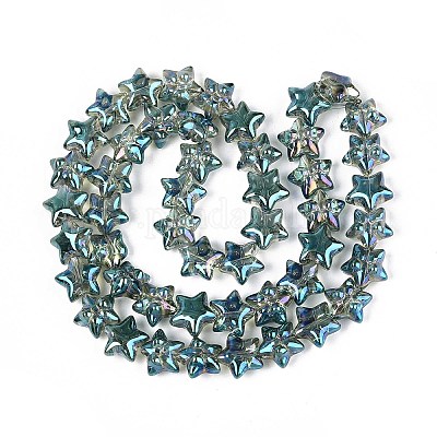 Стеклянные бусины с гальваническим покрытием  EGLA-N020-01C-1