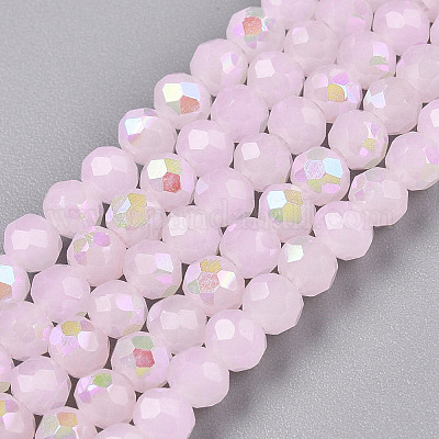 Стеклянные бусины с гальваническим покрытием  EGLA-A044-J4mm-L02-1