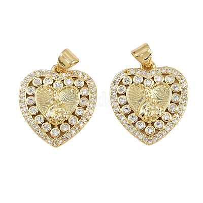 Латунные микропаве прозрачные подвески с фианитом ZIRC-I367-13G-11-1