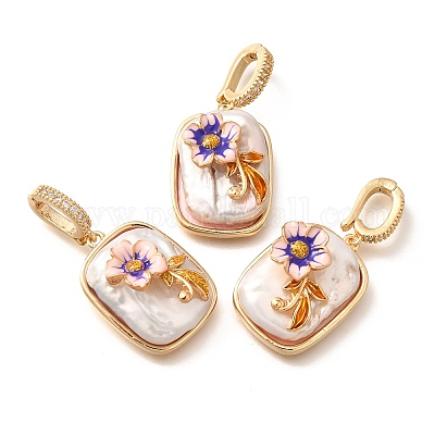 Подвески из латуни с микропаве из циркония KK-R212-03G-01-1