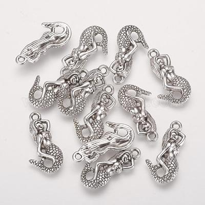 Сплав металла 3 d русалка подвески PALLOY-2458-AS-FF-1