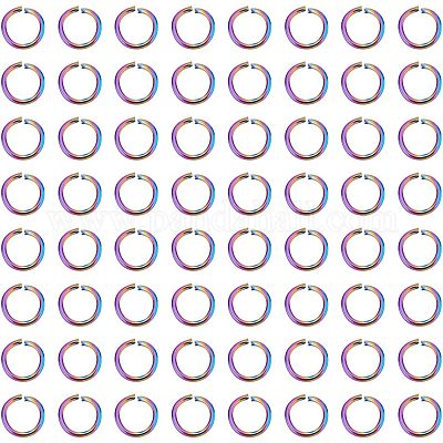100 шт. ионное покрытие (IP) радужного цвета из нержавеющей стали 304 открытые соединительные кольца STAS-UN0039-09-1