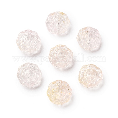 Спрей окрашены прозрачные стеклянные бусины GLAA-D038-01J-1