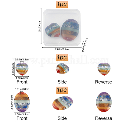 2 шт. 2-х стилистический камень для лечения беспокойства в чакрах G-CP0001-03-1