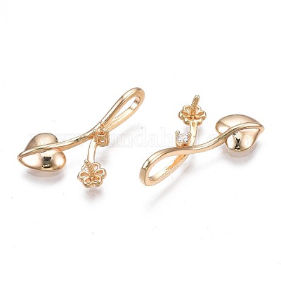 Латунные подвески из прозрачного кубического циркония со стразами и эмалью KK-N232-240-1