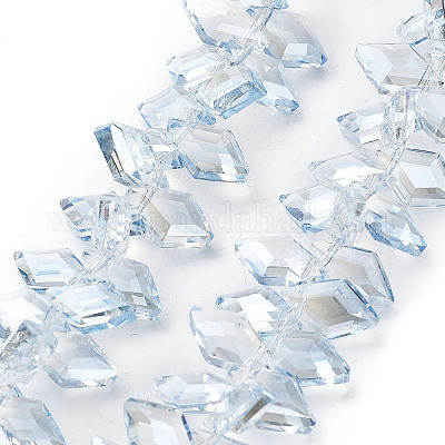 Гальванические нити стеклянных бусин в виде ромбов X-EGLA-A036-12A-PL01-1