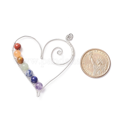 Большие подвески из бисера из натурального драгоценного камня PALLOY-JF01592-1