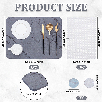 Прямоугольный коврик для ванной из диатомита AJEW-WH0270-779-1