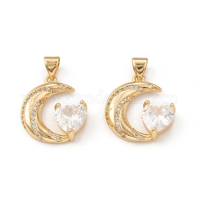 Кулоны из экологически чистой латуни с микропаве и кубическим цирконием KK-I698-12G-1