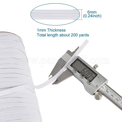 1/4-дюймовый плоский плетеный эластичный веревочный шнур EC-R030-6mm-01-1