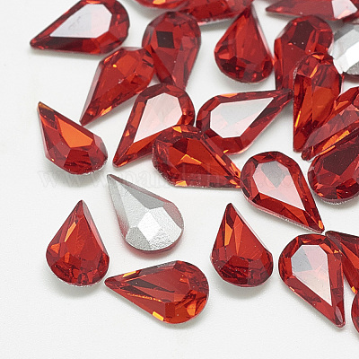 Заостренные заднее стекло горный хрусталь кабошоны RGLA-T082-6x10mm-07-1