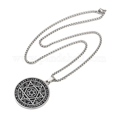 201 кулон из нержавеющей стали с изображением созвездия Звезды Давида 12 NJEW-K283-32P-1