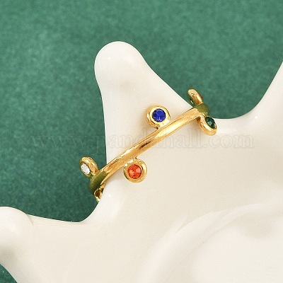 Кольца-манжеты из нержавеющей стали 304 Rhinetsone для женщин RJEW-K301-07G-01-1