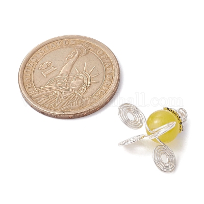 Подвески из стеклянных бусин с имитацией нефрита PALLOY-JF02378-04-1