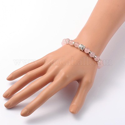 Будда голову драгоценный камень бисером браслеты простирания X-BJEW-JB01864-04-1