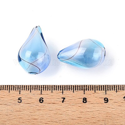 Прозрачные бусины из дутого стекла ручной работы X-GLAA-T012-54A-1