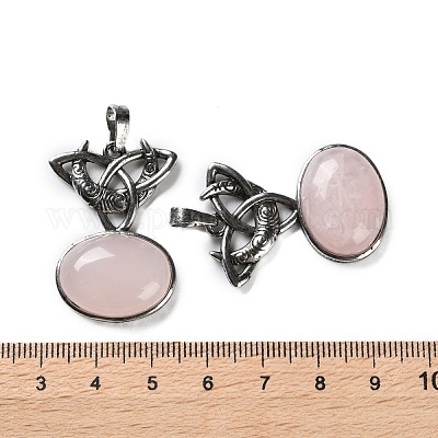 Природного розового кварца подвески G-F777-02AS-05-1