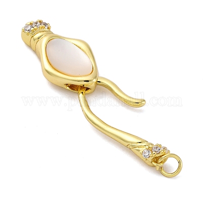 Застежки-крючки S-образные из латуни KK-U059-26G-02-1