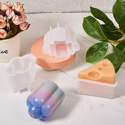 4шт 4 стиля силиконовые Молды для изготовления свечей своими руками DIY-MP0001-08-1