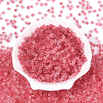 Прозрачные внутри цветные стеклянные бусины SEED-T007-13E-1