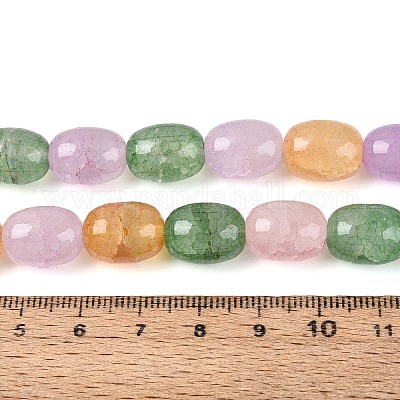 Выпечки нарисованные потрескивание стеклянные бусины пряди&nbsp;DGLA-N019-01A-03-1