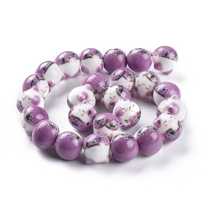 Ручной печатный шарики фарфора PORC-M003-08E-1