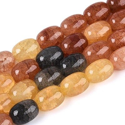 Выпечки нарисованные потрескивание стеклянные бусины пряди&nbsp;DGLA-N019-01A-04-1