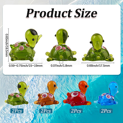 8шт 4 цвета бусины лэмпворк ручной работы LAMP-PA0001-08-1