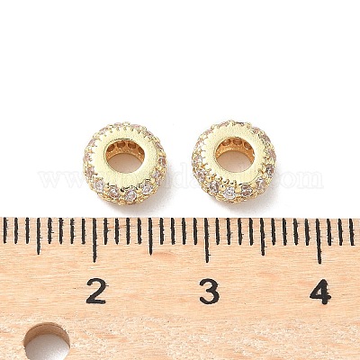 Латунные микро проложить Цирконий Европейский бисером KK-A254-03A-G-1