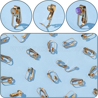 20 шт. ионное покрытие (IP) 304 нержавеющая сталь клипсы фурнитура для сережек STAS-AR0002-53G-1