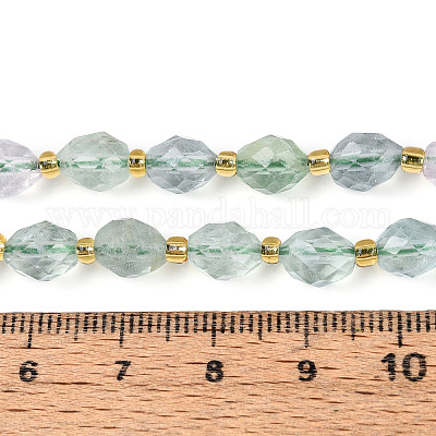 Естественный зеленый флюорит бисер нитей G-N342-35-8x6-12-1