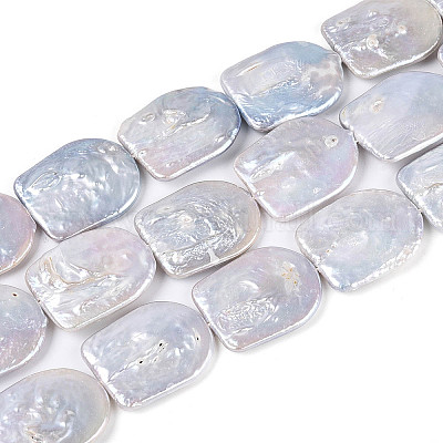 Нити бусин из натурального зернистого жемчуга кеши в стиле барокко&nbsp;PEAR-S022-08-1