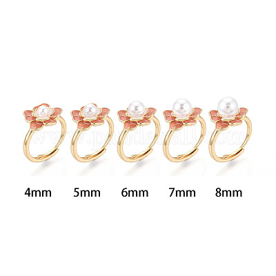 Цветочная латунная эмаль регулируемые кольца KK-T079-17G-1