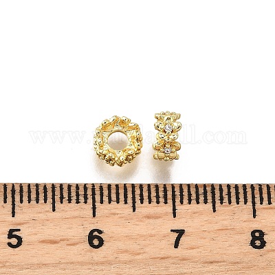 Латунные микро проложить кубического циркония бусы KK-C106-25B-G-1