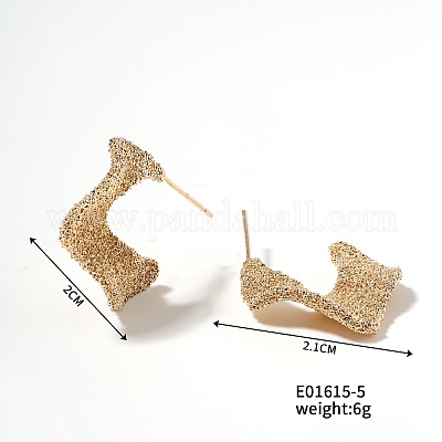 Серьги с геометрическим узором в форме буквы С FE7796-5-1