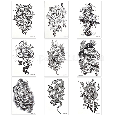 Съемные временные водонепроницаемые татуировки бумажные наклейки&nbsp;DIY-WH20013-74-1