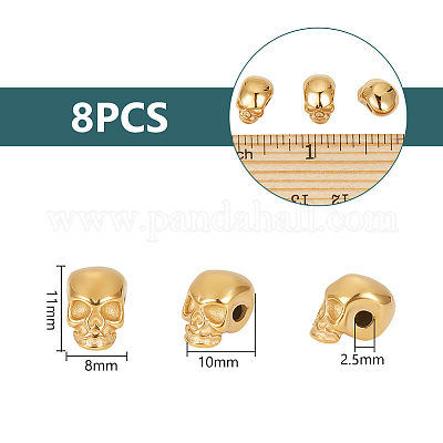 8 шт. бусины из нержавеющей стали марки 304 STAS-UN0059-64C-1