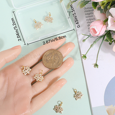 6шт латунные микропаве прозрачные кубические циркониевые подвески ZIRC-BBC0002-18-1