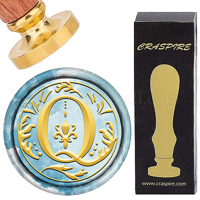 Латунные восковые печати с деревянной ручкой AJEW-WH0412-0250-1