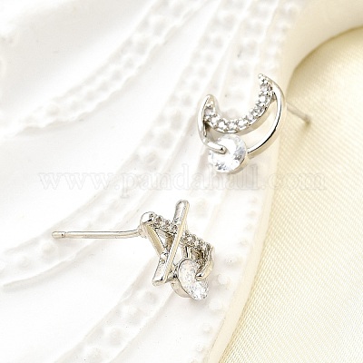 Серьги-гвоздики из циркония EJEW-M103-01P-1