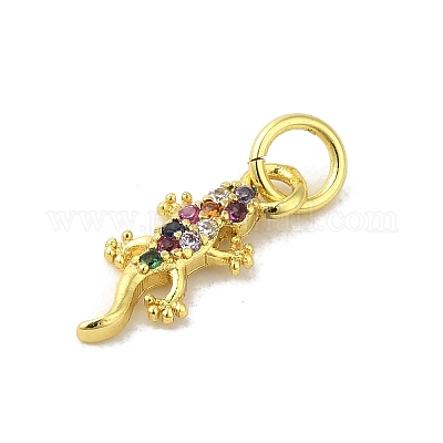 Подвески из настоящей 18-каратной позолоченной латуни с разноцветным фианитом KK-M283-06D-02-1