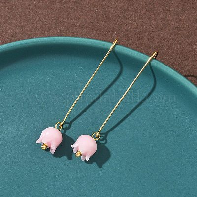 Серьги-подвески из нержавеющей стали 304 с гальваническим покрытием EJEW-Z129-16G-02-1